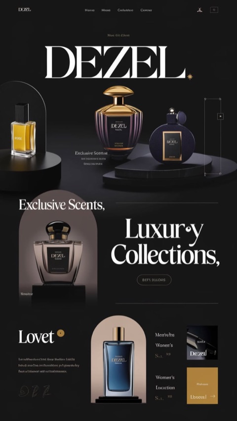 Perfume house website with a dark luxury design
